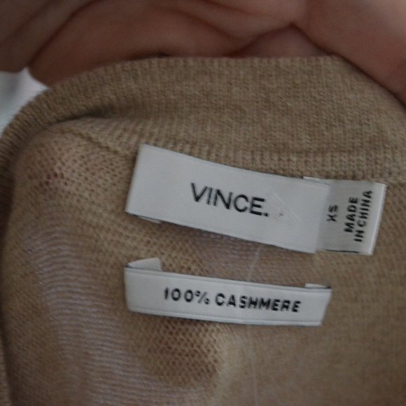 Sz XS Vince Tan Cashmere Sleeveless Tunic Sweater Top - Picture 6 of 6